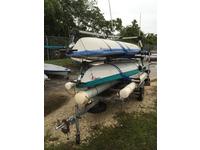 2000 Coconut Grove Florida 23 Laser or Sunfish Trailer with Seitech Padded Racks for Two Sailboats